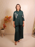Bottle Green Embroidery Co-ord Set