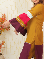Mustard Wine Kurta Set