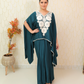 Teal Blue Drape Kaftan Set