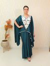 Teal Blue Drape Kaftan Set