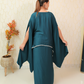 Teal Blue Drape Kaftan Set