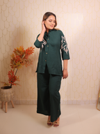 Bottle Green Embroidery Co-ord Set