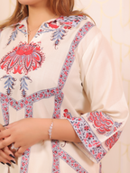 Off White Collar Print Co-ord Set