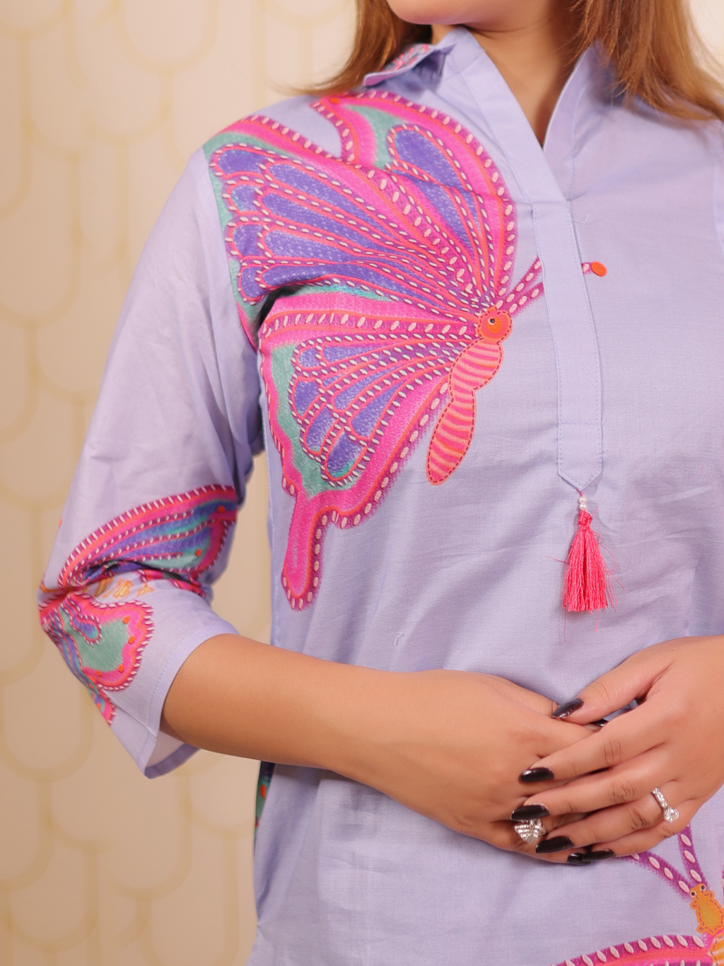 Lilac Butterfly Print Co-ord Set