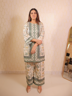 Green White Print Co-ord Set