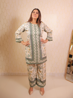 Green White Print Co-ord Set