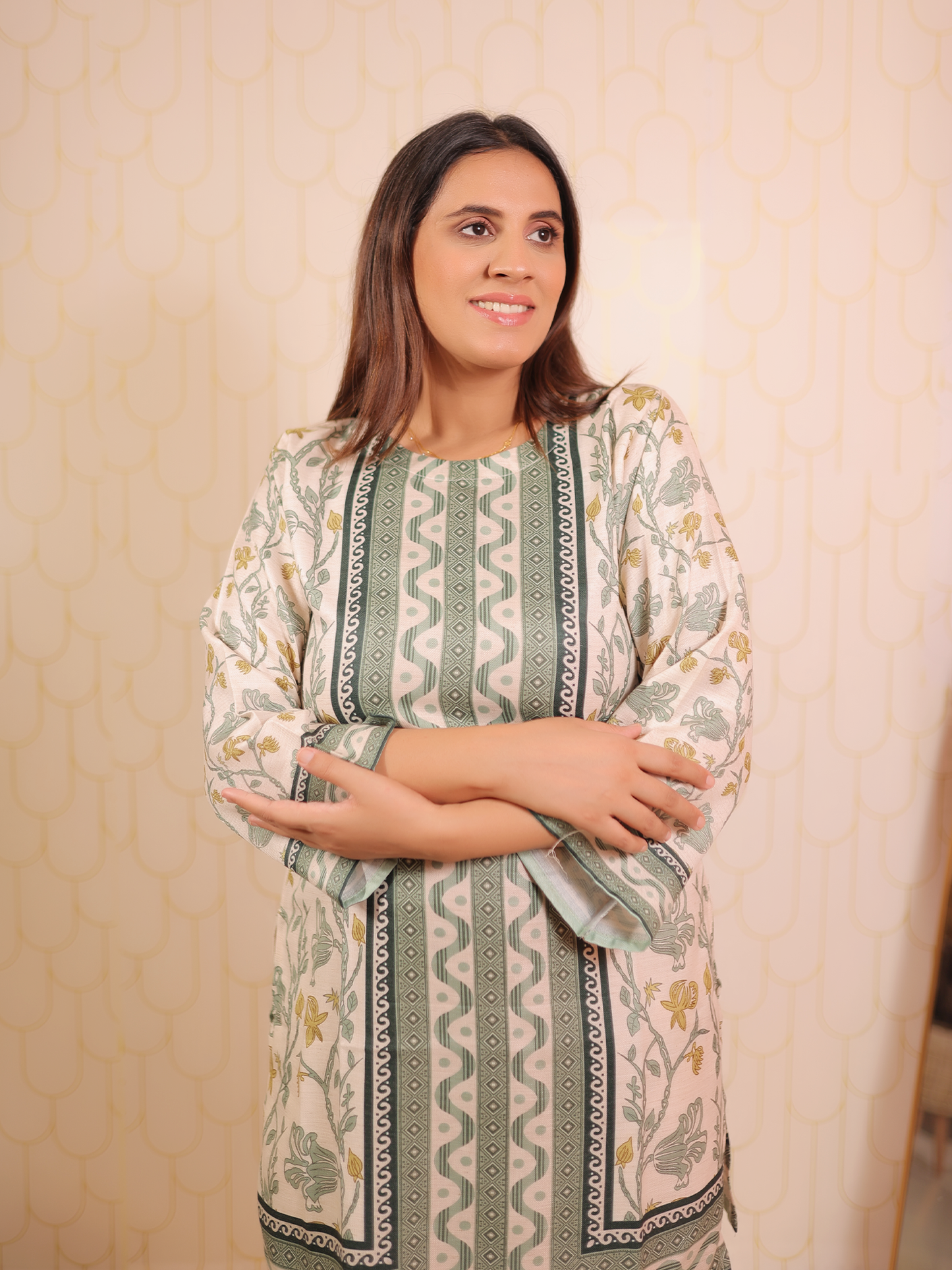 Green White Print