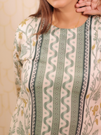 Green White Print Co-ord Set