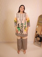 Beige Multi Print Co-ord Set