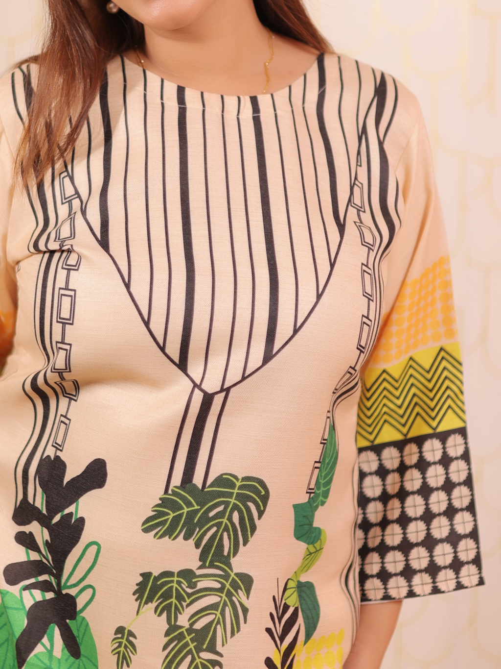 Beige Multi Print Co-ord Set