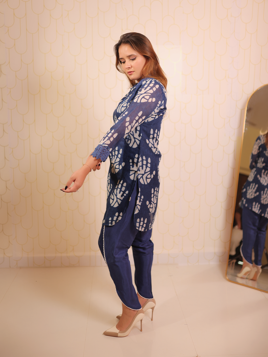 Hand Print Blue Tulip