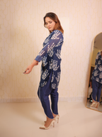 Hand Print Blue Tulip Co-ord Set