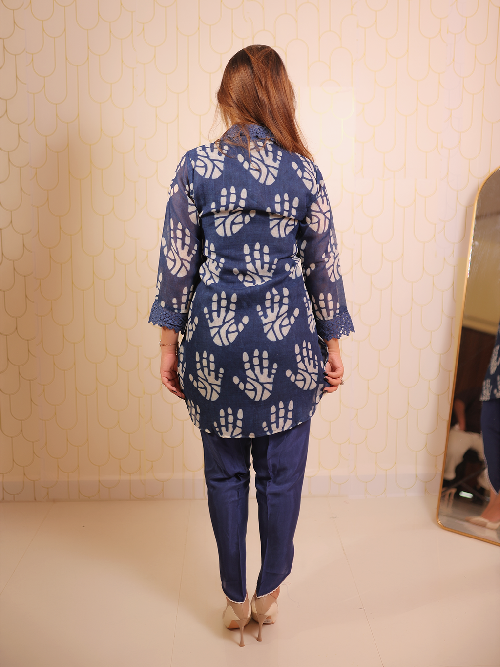 Hand Print Blue Tulip