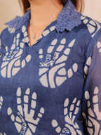 Hand Print Blue Tulip Co-ord Set