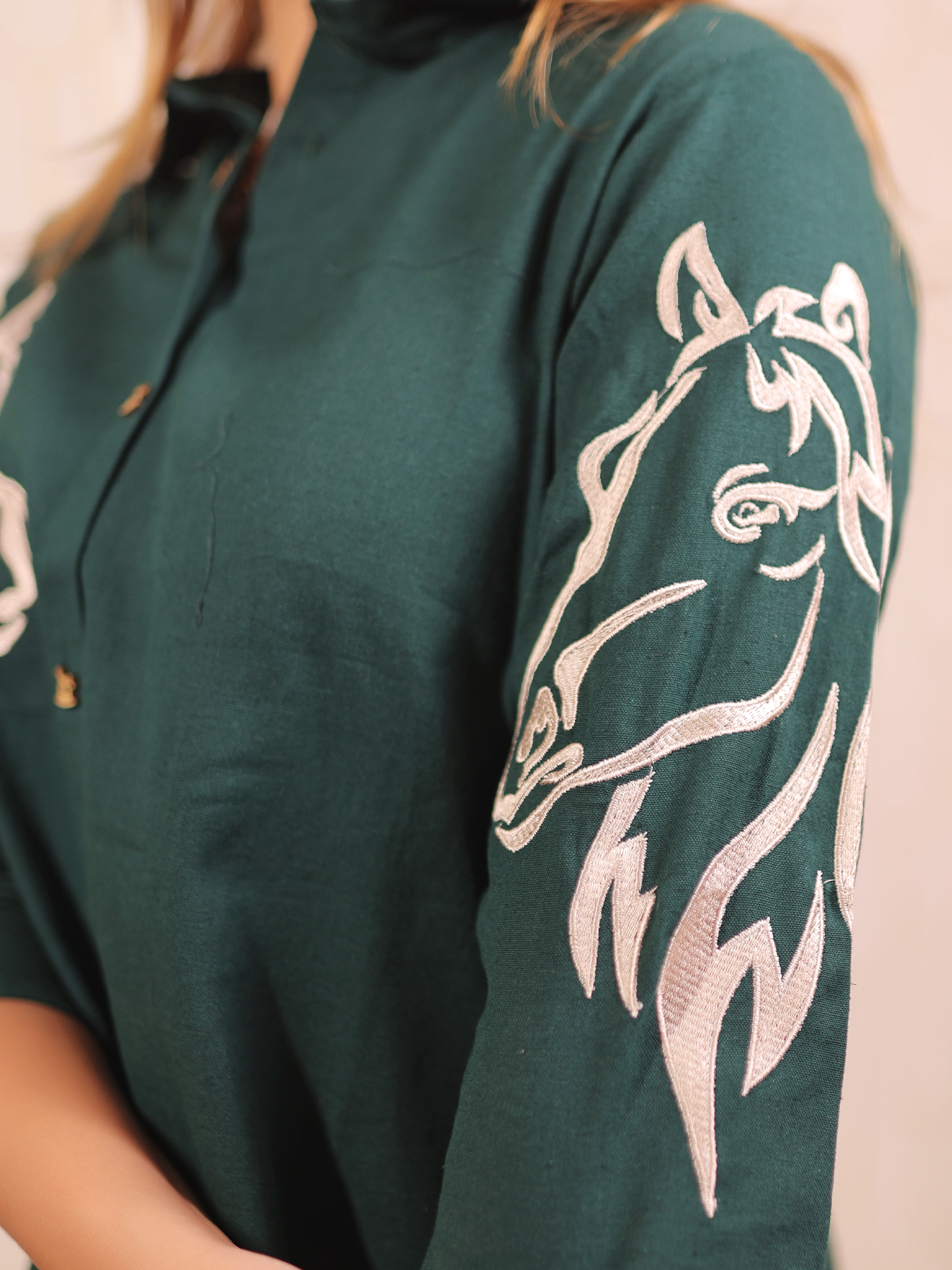 Bottle Green Embroidery