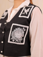 Black Lace Patch 2-piece Kurta Set