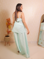 Powder Blue Yellow Flower Co-ord Set