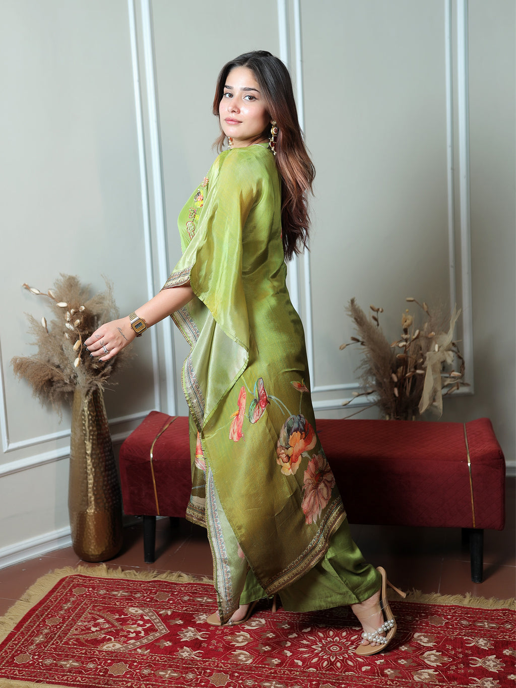 Green Flora Kaftan