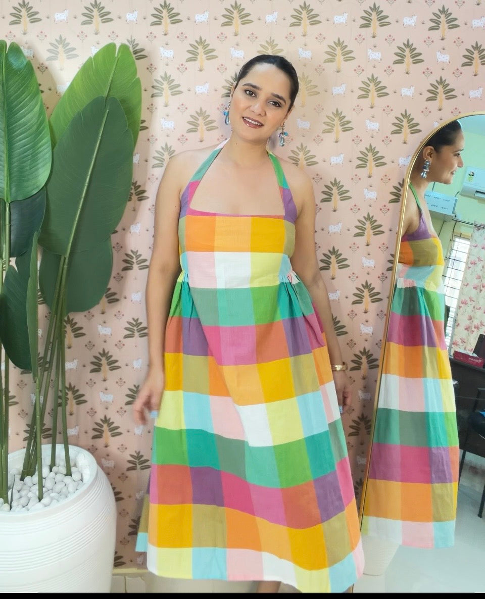 Multi Check Dress