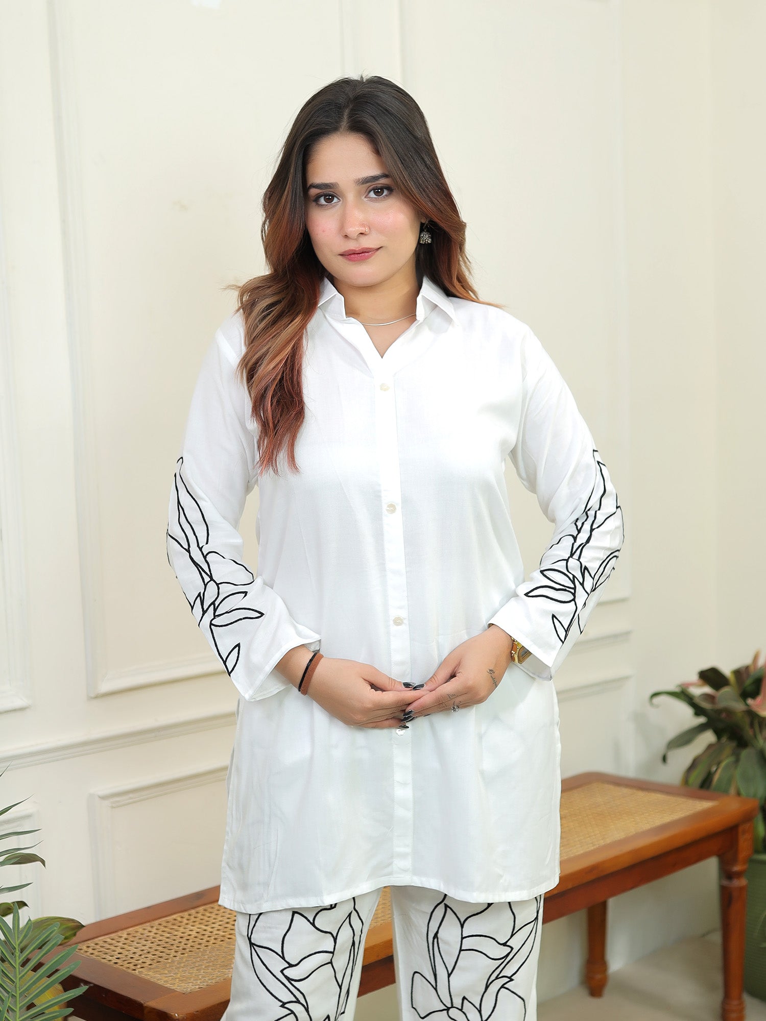 Black & White Thread Co-ord Set