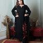 Black red slit suit Set
