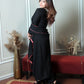Black red slit suit Set