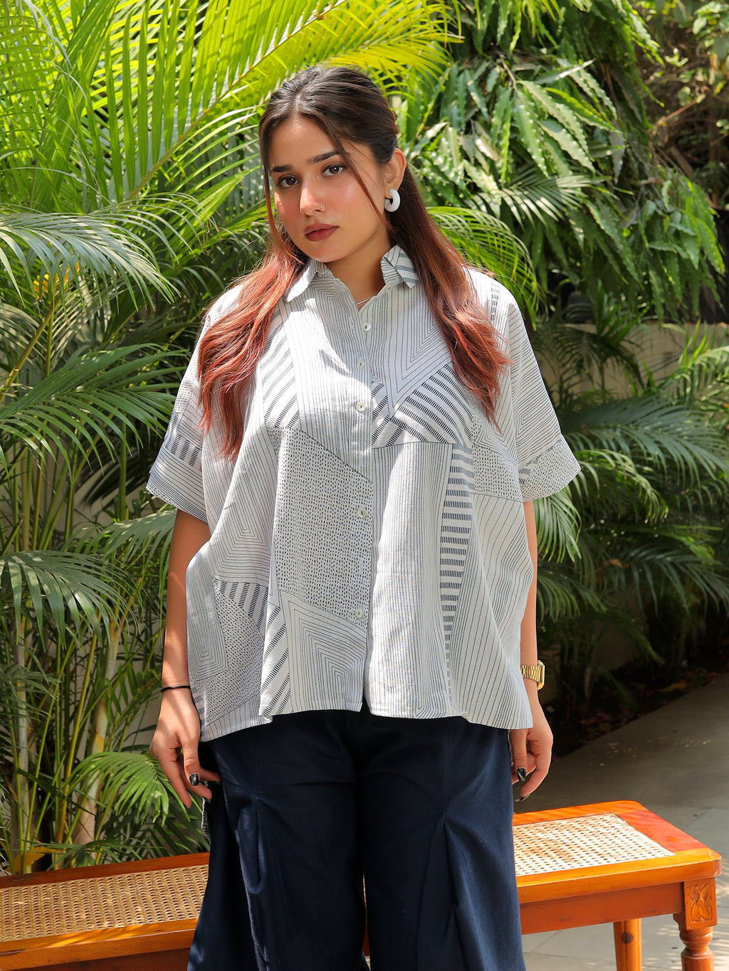 Blue White Khadi set
