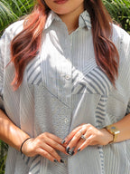 Blue White Khadi Set