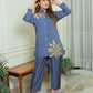 Blue gold applique Set