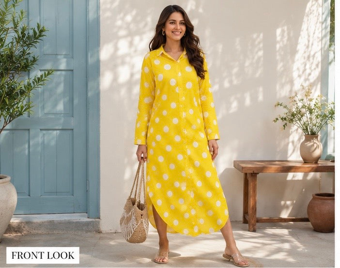 Yellow Polka Dress