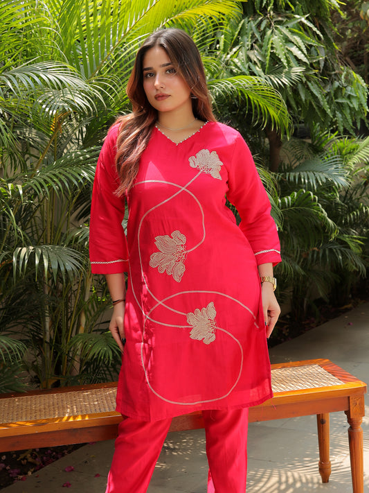 Fuschia Pink Embroidery Set