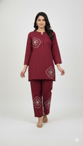 Ruma Set - Maroon Mandala Cotton Co-ord