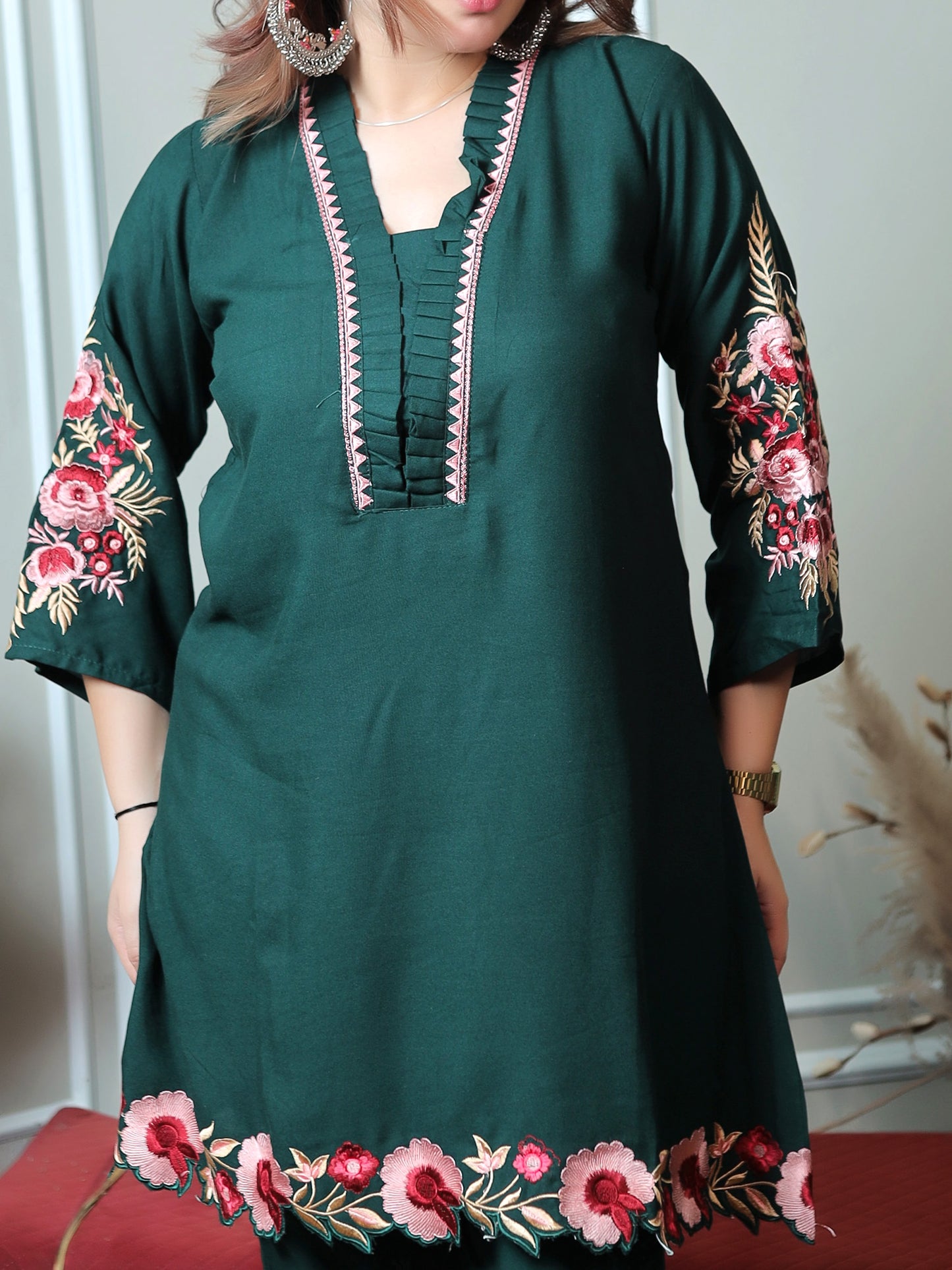 Green multi flower Set