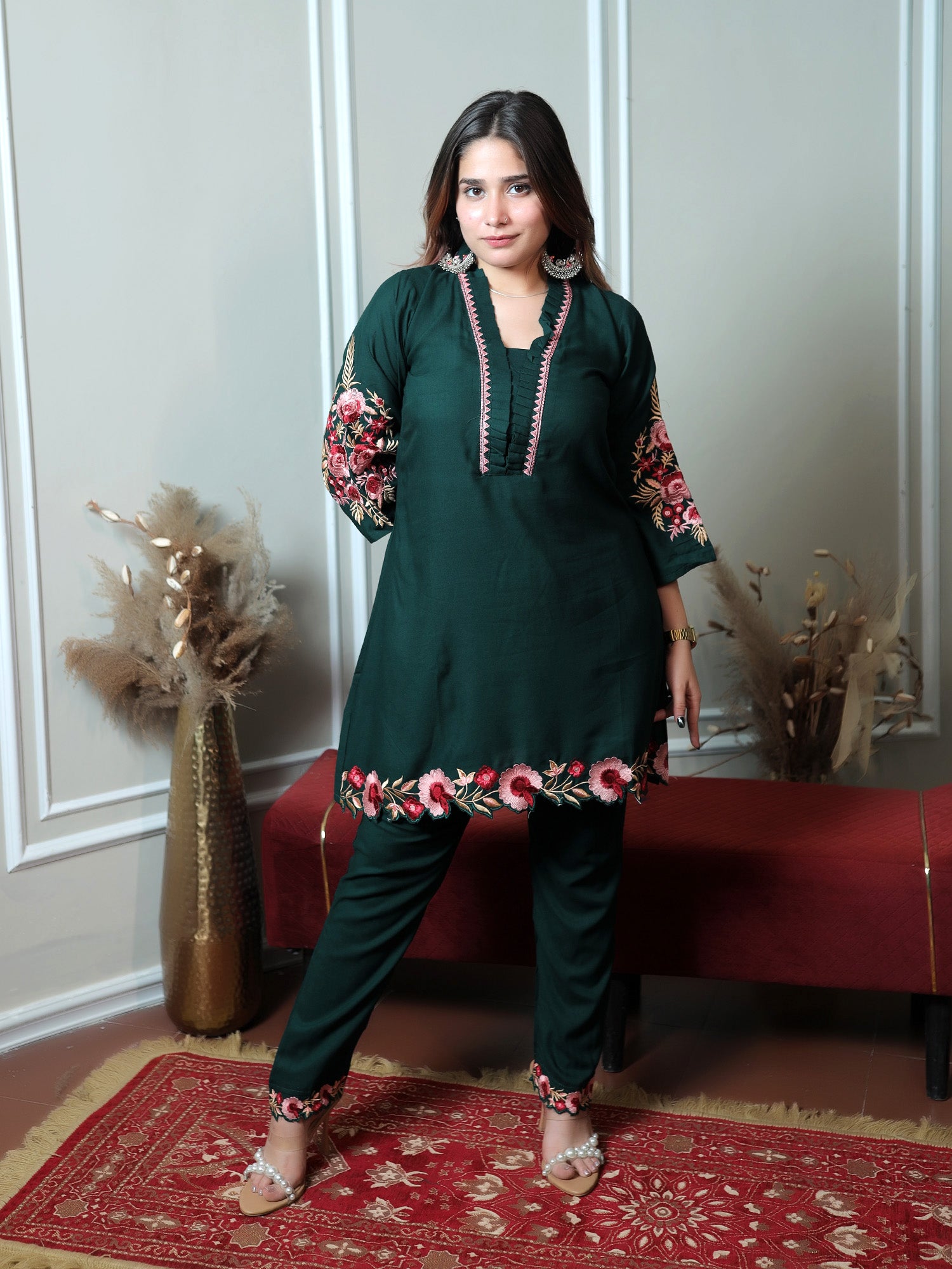 Green Multi Flower Co-ord Set