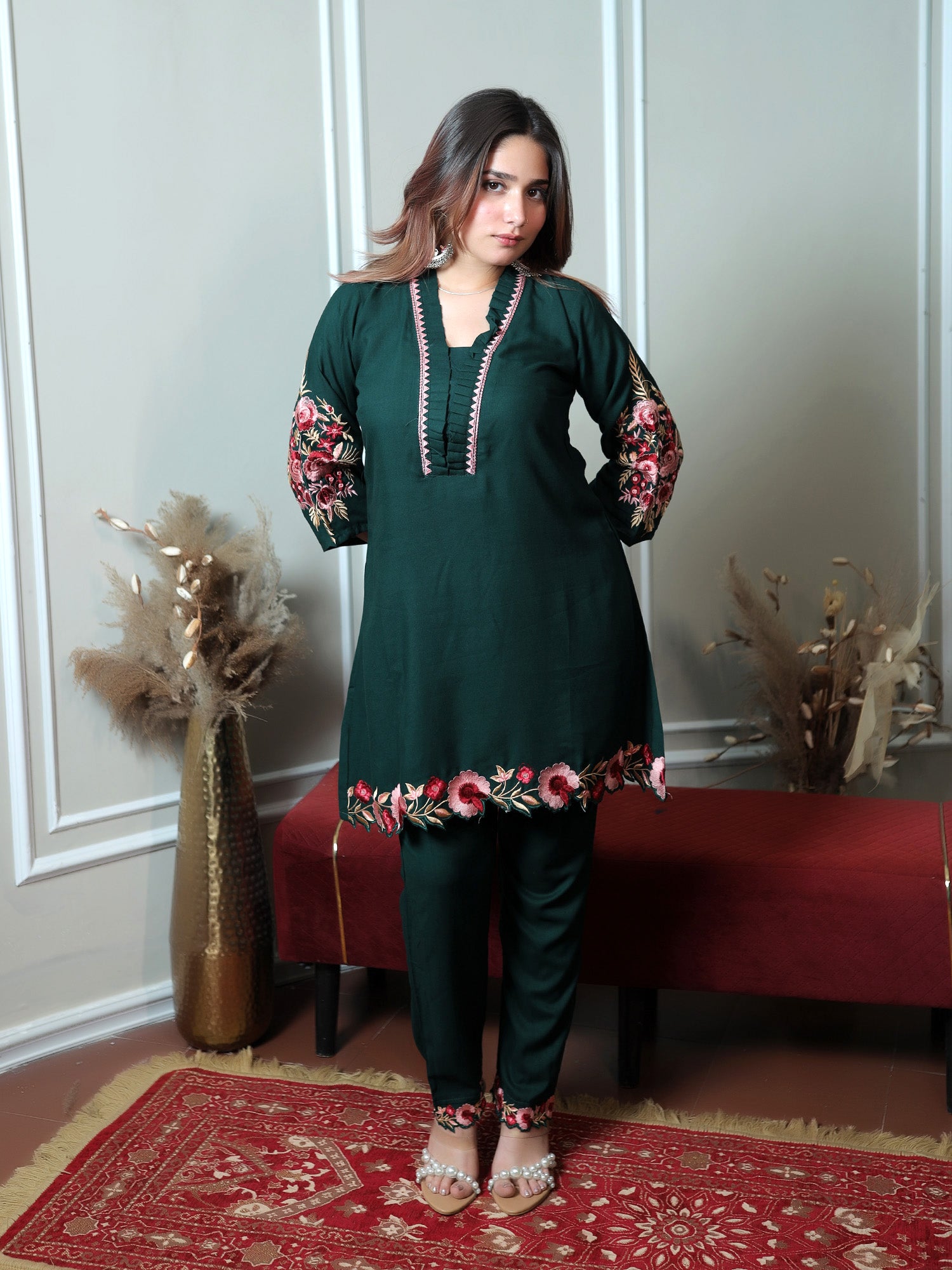 Green Multi Flower Co-ord Set