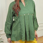 Green yellow peplum Set