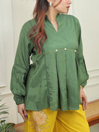 Green Yellow Peplum Co-ord Set