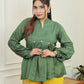 Green yellow peplum Set