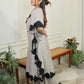 Grey leaf kaftan Set