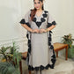Grey leaf kaftan Set