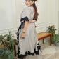 Grey leaf kaftan Set