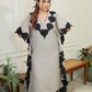 Grey leaf kaftan Set