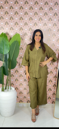 Olive Green Bell Sleeves Coord Set
