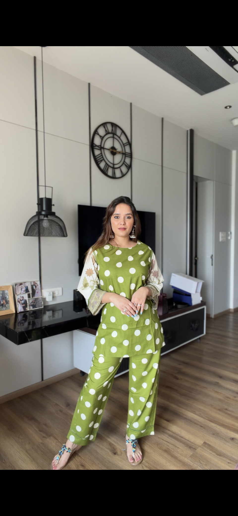 Green Polka Coord Set
