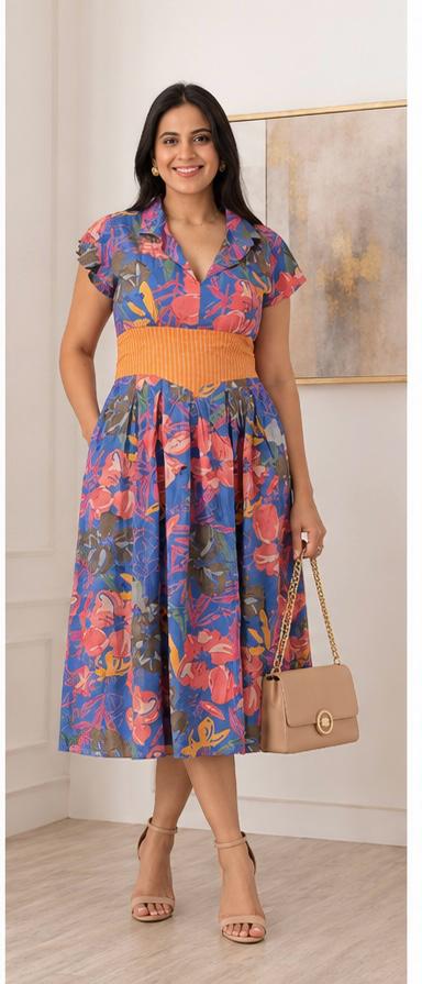 Flower Bloom Belt Dress
