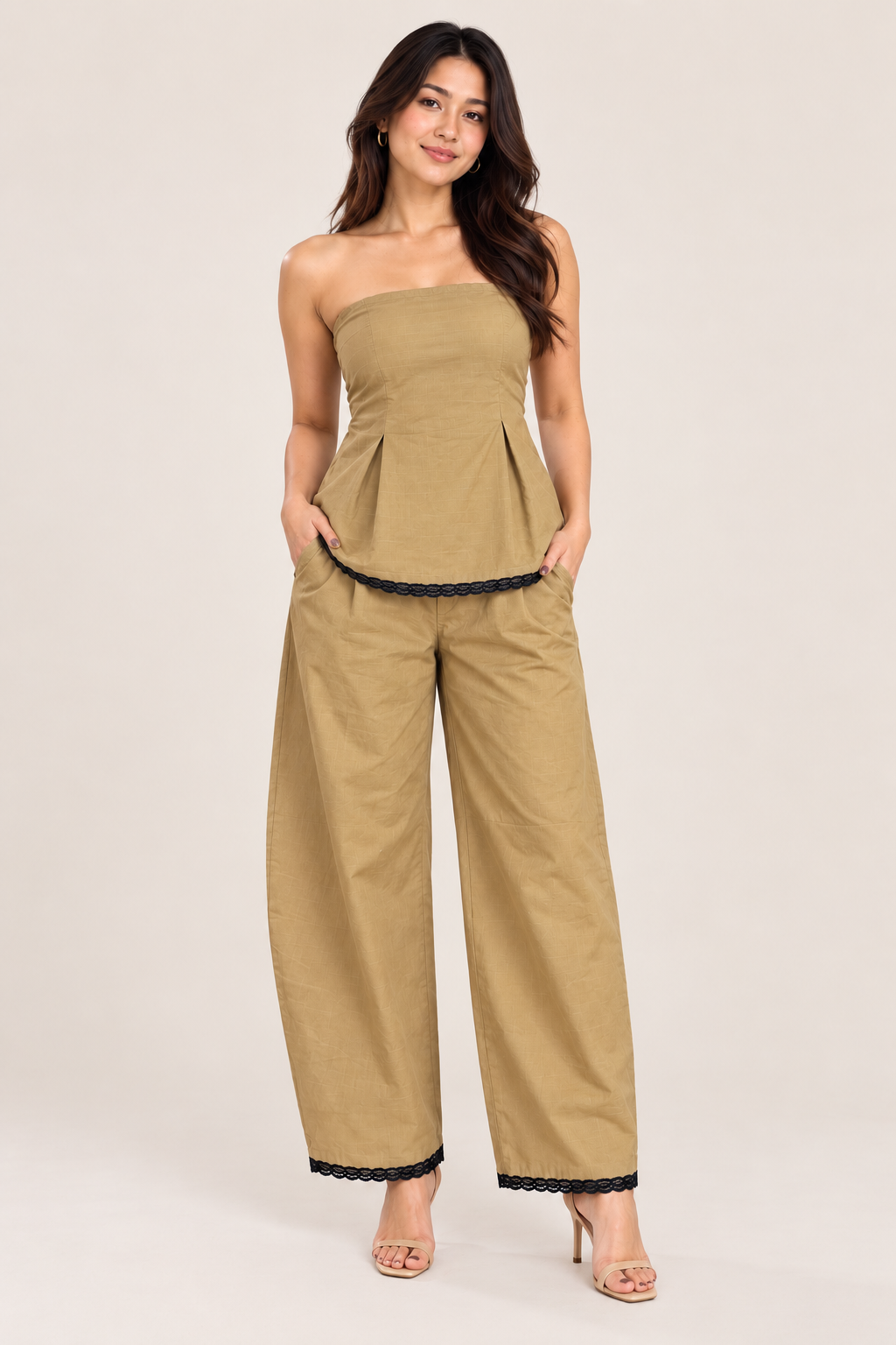Khaki noir set