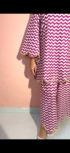 Purple zig zag scallop Co-ord set
