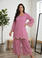 Purple zig zag scallop Co-ord set