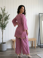 Purple zig zag scallop Co-ord set