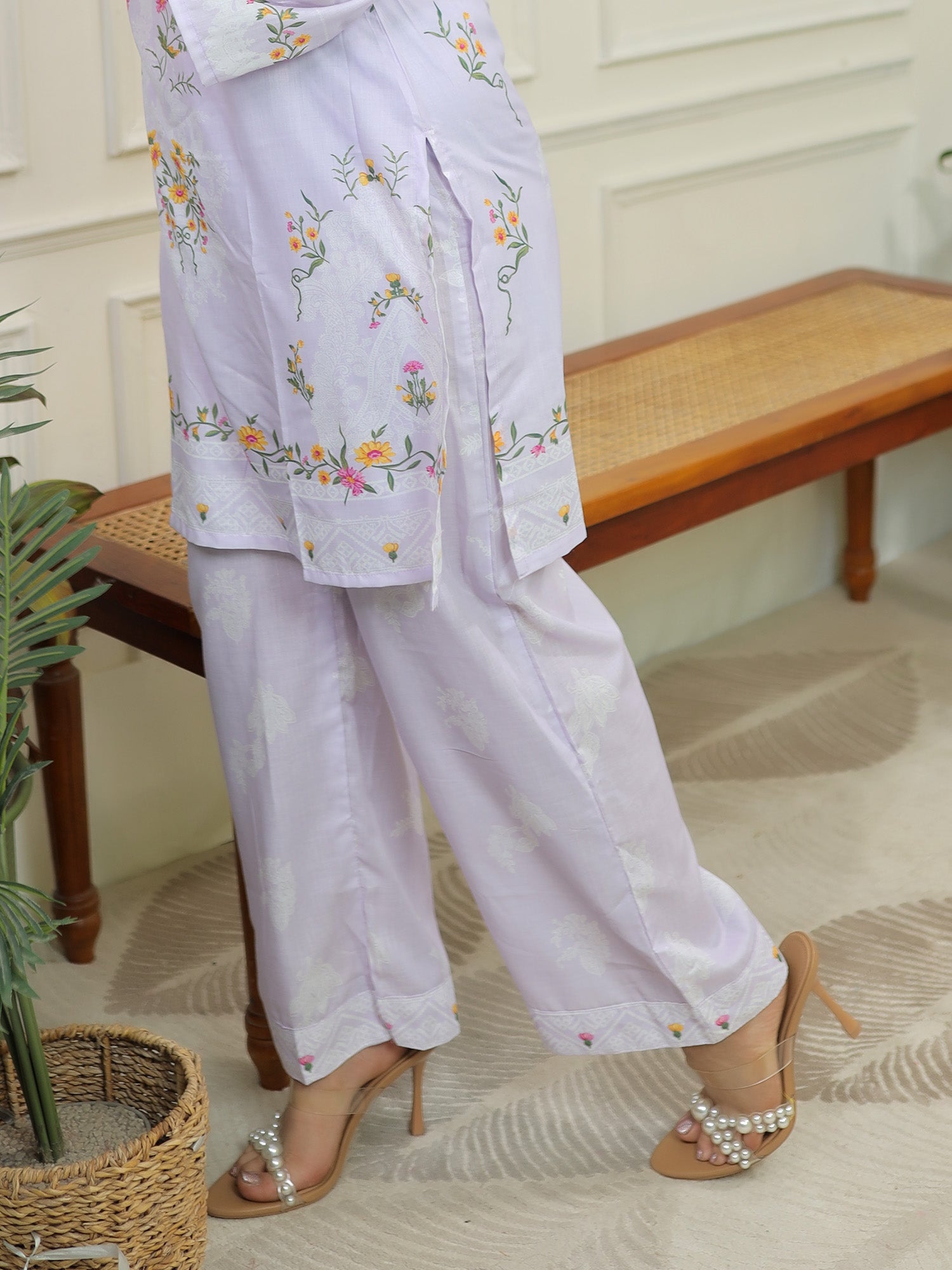 Lilac Mulmul Co-ord Set